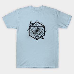 Geometric Outer Space Jelly Fish - Geo Jellys (black) Design by RAD! T-Shirt